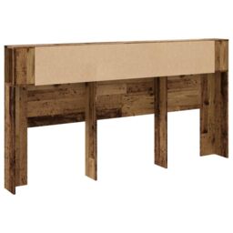 Berkfield Home Headboard Cabinet Old Wood 200x18.5x102.5 cm Engineered Wood in Brown - thumbnail 6