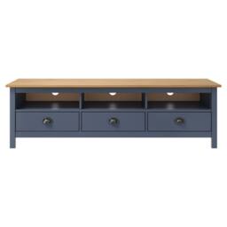 Berkfield Home TV Cabinet Hill Grey 158x40x47 cm Solid Pine Wood - Size: 158 x 40 x 47 cm - thumbnail 2