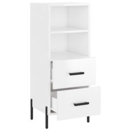 Berkfield Home Sideboard High Gloss White 34.5x34x90 cm Engineered Wood - thumbnail 5