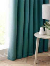 Luxury Living Adi Lined Pencil Pleat Curtains in Teal - Size: 229 cm width x 183 cm drop - thumbnail 4