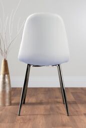FurnitureboxUK Giovani Round 4 Seat 100cm White High Gloss Halo Base Grey Glass Top Dining Table 4 Soft Faux Leather Silver Leg Corona Chairs - thumbnail 9