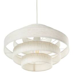 Wyld and Coco White Linen Pendant Lamp - Modern Iron Frame - thumbnail 5
