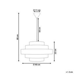 Wyld and Coco White Linen Pendant Lamp - Modern Iron Frame - thumbnail 3