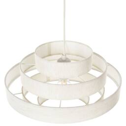 Wyld and Coco White Linen Pendant Lamp - Modern Iron Frame - thumbnail 4