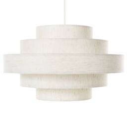 Wyld and Coco White Linen Pendant Lamp - Modern Iron Frame - thumbnail 2