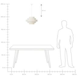 Wyld and Coco White Linen Pendant Lamp - Modern Iron Frame - thumbnail 9