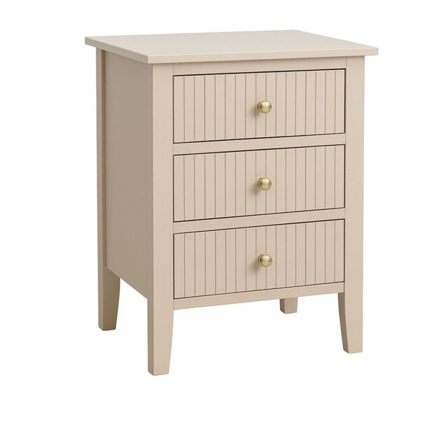 Melody Maison 3 Drawer Bedside Table - Hales Tan Range in Beige - image 1