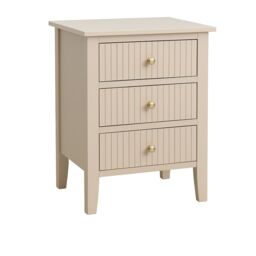 Melody Maison 3 Drawer Bedside Table - Hales Tan Range in Beige