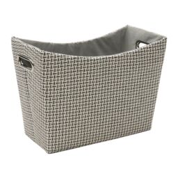 JVL Silva Fabric Magazine Holder with Inset Handles Grey - thumbnail 2