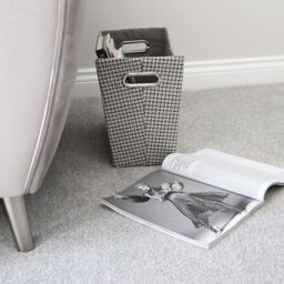 JVL Silva Fabric Magazine Holder with Inset Handles Grey - thumbnail 5