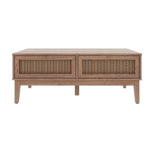 Lemon Pavilion Furniture Bordeaux Coffee Table - MDF - L50 x W110.2 x H43.2 cm - Oak in Brown - Size: 1 Pack - image 1