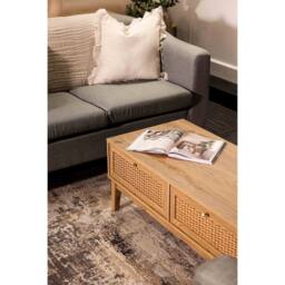 Lemon Pavilion Furniture Bordeaux Coffee Table - MDF - L50 x W110.2 x H43.2 cm - Oak in Brown - Size: 1 Pack - thumbnail 3