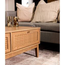Lemon Pavilion Furniture Bordeaux Coffee Table - MDF - L50 x W110.2 x H43.2 cm - Oak in Brown - Size: 1 Pack - thumbnail 4