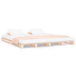 Berkfield Home Pallet Bed 135x190 cm Double Wood Pine in Light Tan - thumbnail 1
