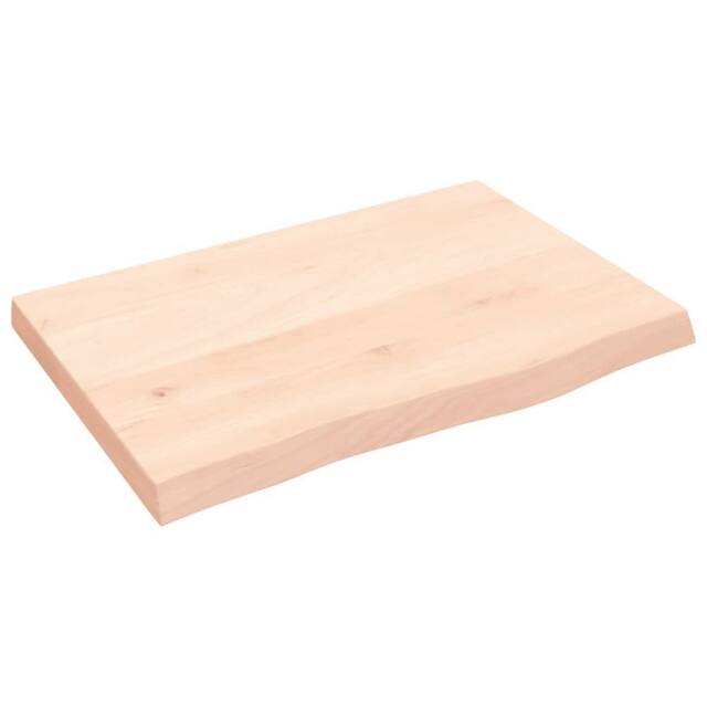 Berkfield Home Table Top 60x40x(2-4) cm Untreated Solid Wood Oak in Light Oak - image 1