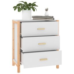 Berkfield Home Sideboard White 62x38x70 cm Engineered Wood - Size: 62 x 38 x 70 cm - thumbnail 4