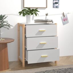 Berkfield Home Sideboard White 62x38x70 cm Engineered Wood - Size: 62 x 38 x 70 cm - thumbnail 3