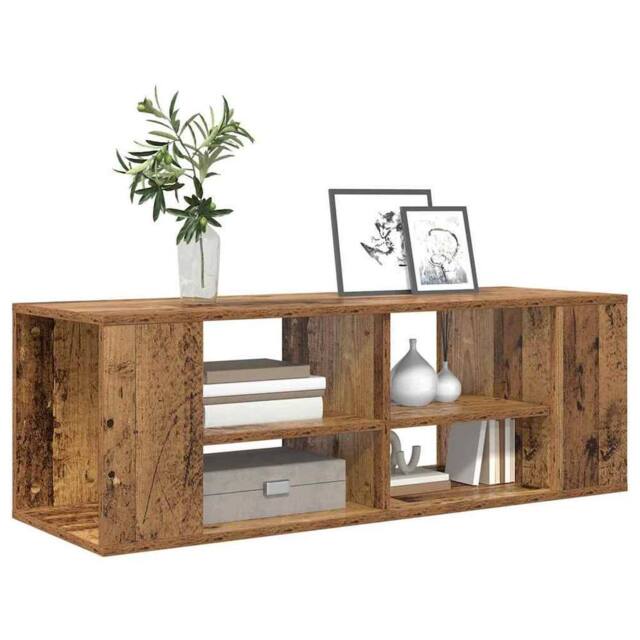 Berkfield Home TV Cabinet with Shelf Old wood 102 x 35 x 35 cm Engineered wood in Brown - image 1