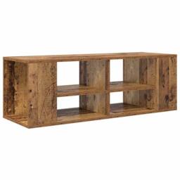 Berkfield Home TV Cabinet with Shelf Old wood 102 x 35 x 35 cm Engineered wood in Brown - thumbnail 3