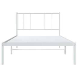 Berkfield Home Metal Bed Frame with Headboard White 75x190 cm Small Single - thumbnail 6