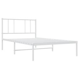 Berkfield Home Metal Bed Frame with Headboard White 75x190 cm Small Single - thumbnail 3