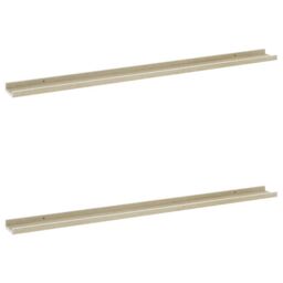 Berkfield Home Wall Shelves 2 pcs White & Sonoma Oak 115x9x3 cm - Size: 115 x 9 x 3 cm - thumbnail 2