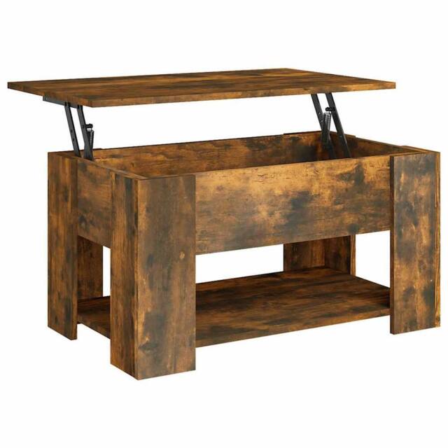 Berkfield Home Coffee Table Smoked Oak 79x49x41 cm Engineered Wood in Brown - Size: 79 x 49 x 41 cm - image 1