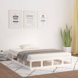Berkfield Home Beautiful Bed Frame without Mattress White 135x190 cm Double Doub - thumbnail 2