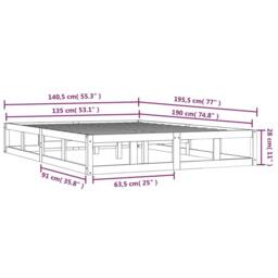 Berkfield Home Beautiful Bed Frame without Mattress White 135x190 cm Double Doub - thumbnail 9