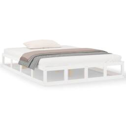 Berkfield Home Beautiful Bed Frame without Mattress White 135x190 cm Double Doub - thumbnail 3