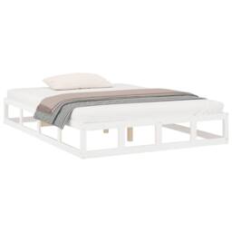 Berkfield Home Beautiful Bed Frame without Mattress White 135x190 cm Double Doub - thumbnail 1