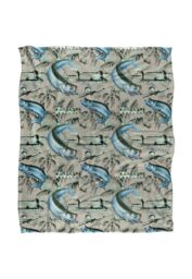JQ Licensing Jl-Jp-Jq Tarpon Tiki Fishing Pattern 2 Silky Touch Super Soft Throw Blanket 152 X 127 cm in White - thumbnail 1
