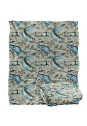 JQ Licensing Jl-Jp-Jq Tarpon Tiki Fishing Pattern 2 Silky Touch Super Soft Throw Blanket 152 X 127 cm in White - thumbnail 2