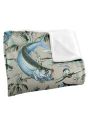 JQ Licensing Jl-Jp-Jq Tarpon Tiki Fishing Pattern 2 Silky Touch Super Soft Throw Blanket 152 X 127 cm in White - thumbnail 3