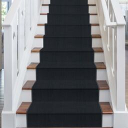 runrug Stair Runner Carpet for Staircases - Soft & Comfy, 9mm - 'Plain' in Dark Grey - Size: 60 cm x 720 cm - thumbnail 1