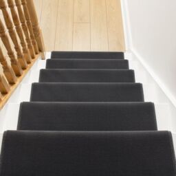 runrug Stair Runner Carpet for Staircases - Soft & Comfy, 9mm - 'Plain' in Dark Grey - Size: 60 cm x 720 cm - thumbnail 4