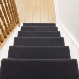runrug Stair Runner Carpet for Staircases - Soft & Comfy, 9mm - 'Plain' in Dark Grey - Size: 60 cm x 720 cm - thumbnail 6