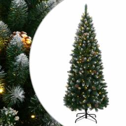 Berkfield Home Artificial Christmas Tree 300 LEDs 180 cm in Green - thumbnail 2