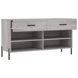 Berkfield Home Shoe Bench Grey Sonoma 102x35x55 cm Engineered Wood - Size: 102 x 35 x 55 cm - thumbnail 5