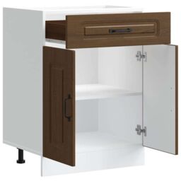Berkfield Home Kitchen Base Cabinet Kalmar Brown Oak Engineered Wood - thumbnail 5