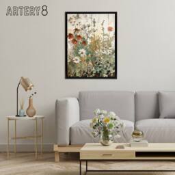 "Artery8 Daisy Wildflowers Vintage Watercolour Framed Canvas Wall Art Print - Size: W12"" x H16""" - thumbnail 3
