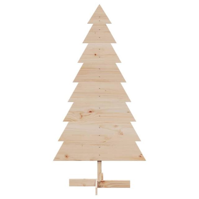 Berkfield Home Festive Wooden Christmas Tree for Decoration 150 cm Solid Wood Pine in Light Tan - image 1
