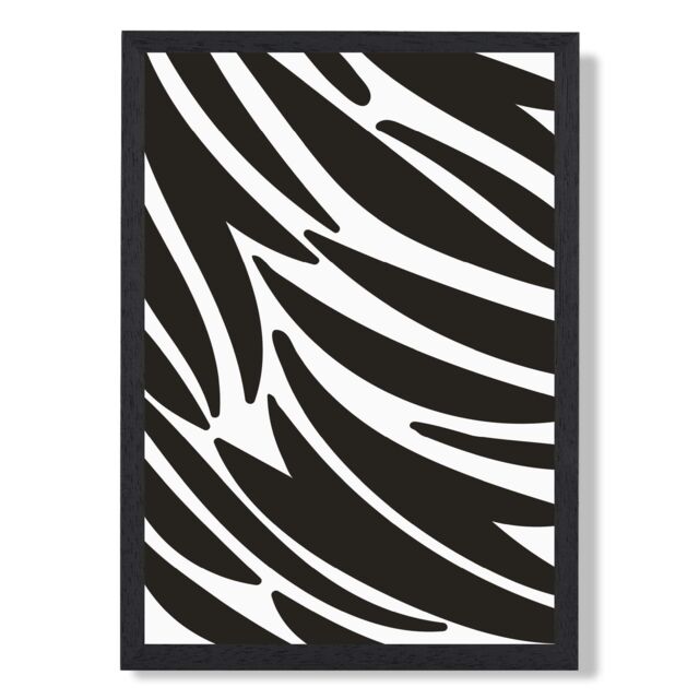 ARTZE Cute Cartoon Style Zebra Print Framed Print SIZE: A3 with Black Frame - Size: A4 - image 1