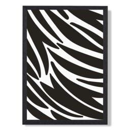 ARTZE Cute Cartoon Style Zebra Print Framed Print SIZE: A3 with Black Frame - Size: A4 - thumbnail 1