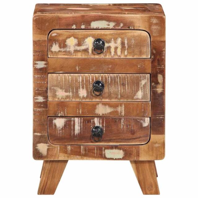Berkfield Home Bedside Cabinet 37x32x50 cm Solid Wood Reclaimed - Size: 37 x 32 x 50 cm - image 1
