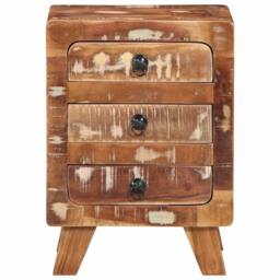 Berkfield Home Bedside Cabinet 37x32x50 cm Solid Wood Reclaimed - Size: 37 x 32 x 50 cm - thumbnail 1