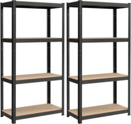 SONGMICS Set of 2 Boltless Garage Shelving Units with 4 Tiers in Black - thumbnail 9