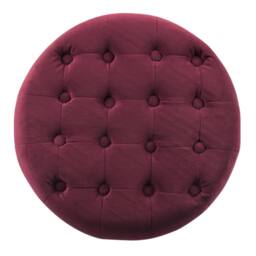 Luxury Living Cambridge Tufted Round Storage Ottoman Footstool in Wine - thumbnail 5