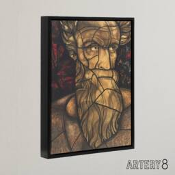 "Artery8 St Matthew Stained Glass Design Holst Framed Canvas Wall Art Print - Size: W24"" x H32""" - thumbnail 2
