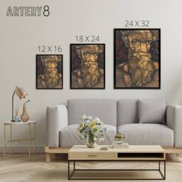"Artery8 St Matthew Stained Glass Design Holst Framed Canvas Wall Art Print - Size: W24"" x H32""" - thumbnail 4